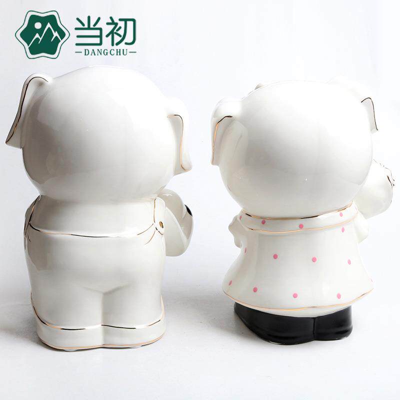 新款直销存钱罐情侣猪玫瑰爱心陶瓷大号储钱罐储蓄罐高档婚庆结婚
