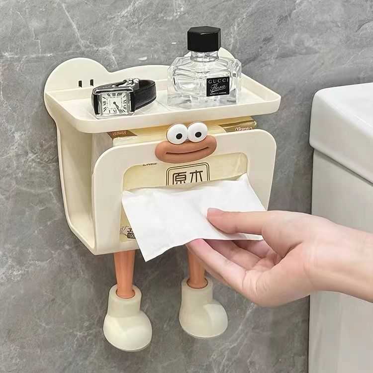新款直销湿纸巾收纳盒免打孔卫生间壁挂收纳盒厨房宿舍抽纸盒擦手