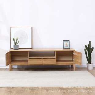 新款直销简约实木电视柜现代全木视听柜组合客厅家具橡木地柜定一