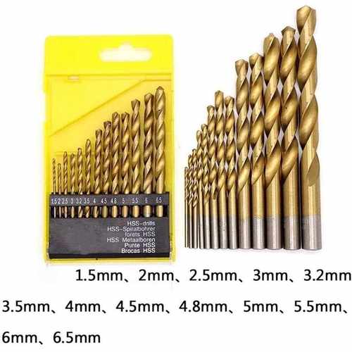 新款直销13件套装麻花钻头高速钢麻花钻圆柄手电钻钻头1.5-6.5mm