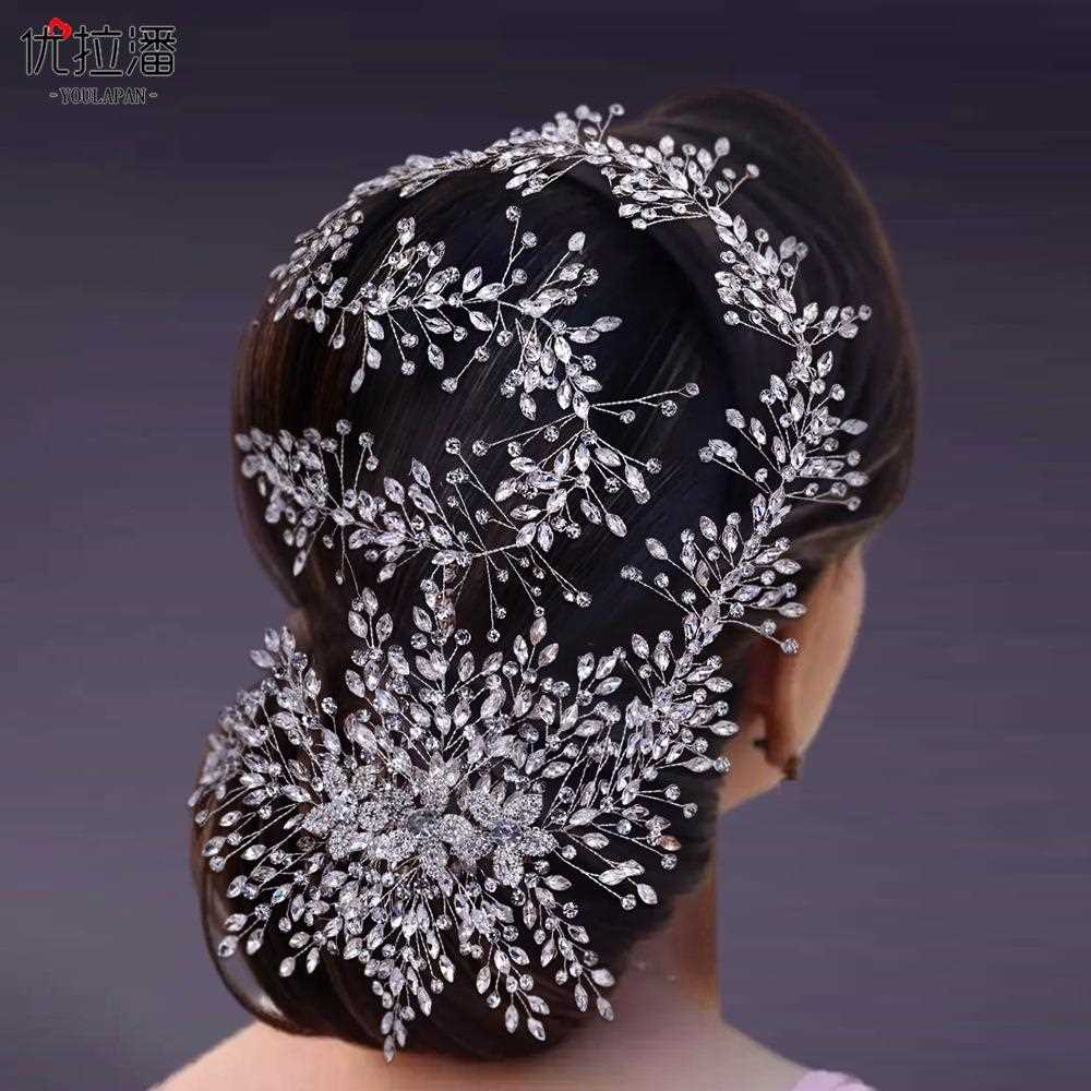 新款直销 HP462欧美新娘饰品手工编织头带水钻发带镶钻发箍头饰发