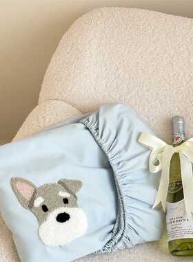 新款直销卡通100S毛巾绣全棉床笠单件纯棉枕套三件套单品席梦思床