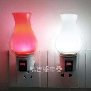 带包装 新款 地摊夜起灯灯火 LED插电小夜灯 直销玉瓶带开关小夜灯