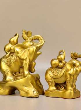 新款直销铜大象摆件一对家居客厅装饰品吉祥纳福吸水象办公室玄关