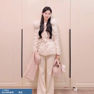 白色毛领羽绒服女款2025冬季新款韩系高级感巨好看的保暖收腰外套