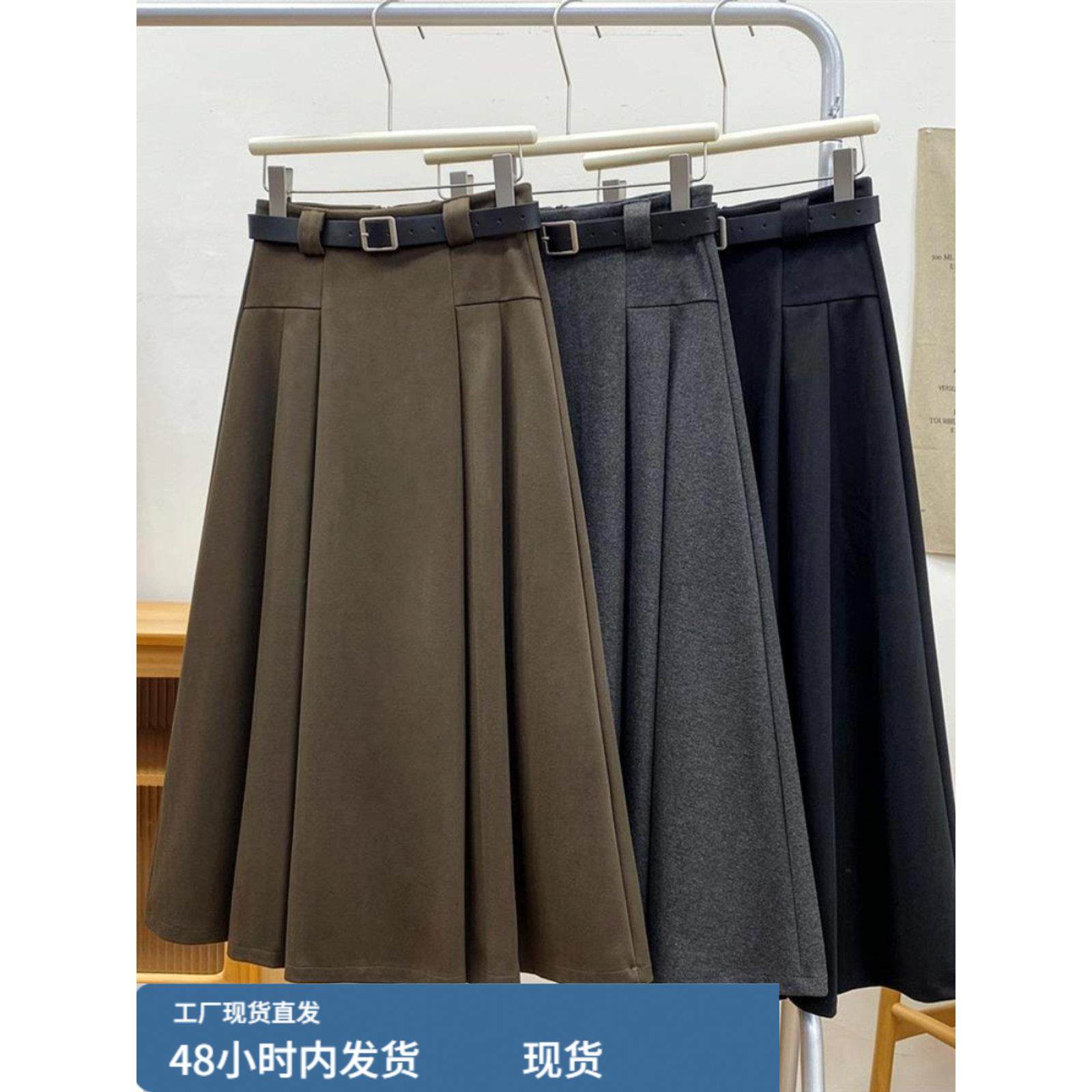 灰色西装半身裙女2025新款高级感覆古新中式马面裙秋冬毛呢百褶裙,运动/瑜伽/健身/球迷用品,瑜伽短裙,淘宝优惠券,粉丝福利购,淘宝优惠卷