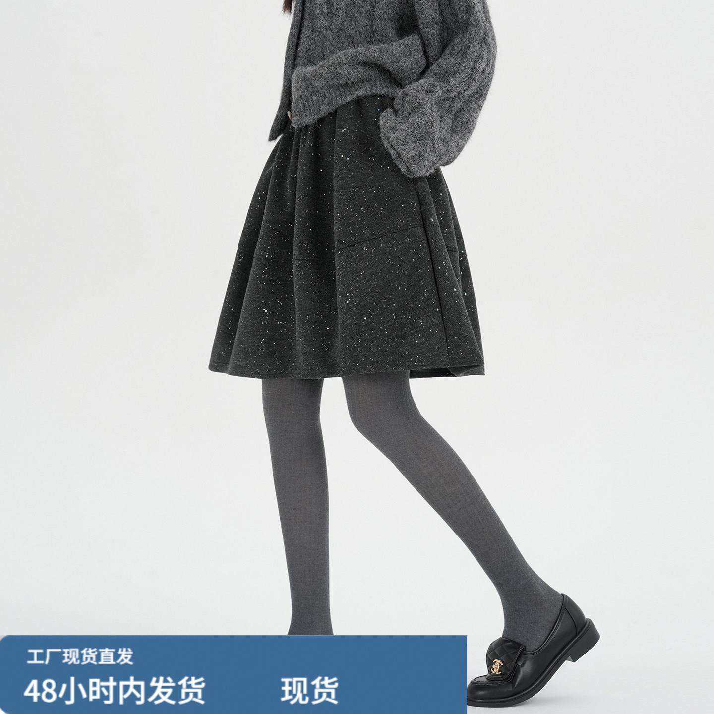 灰色蓬蓬a字毛呢花苞裙半身裙女秋冬配皮草中裙小个子高腰五分裙,运动/瑜伽/健身/球迷用品,瑜伽短裙,淘宝优惠券,粉丝福利购,淘宝优惠卷