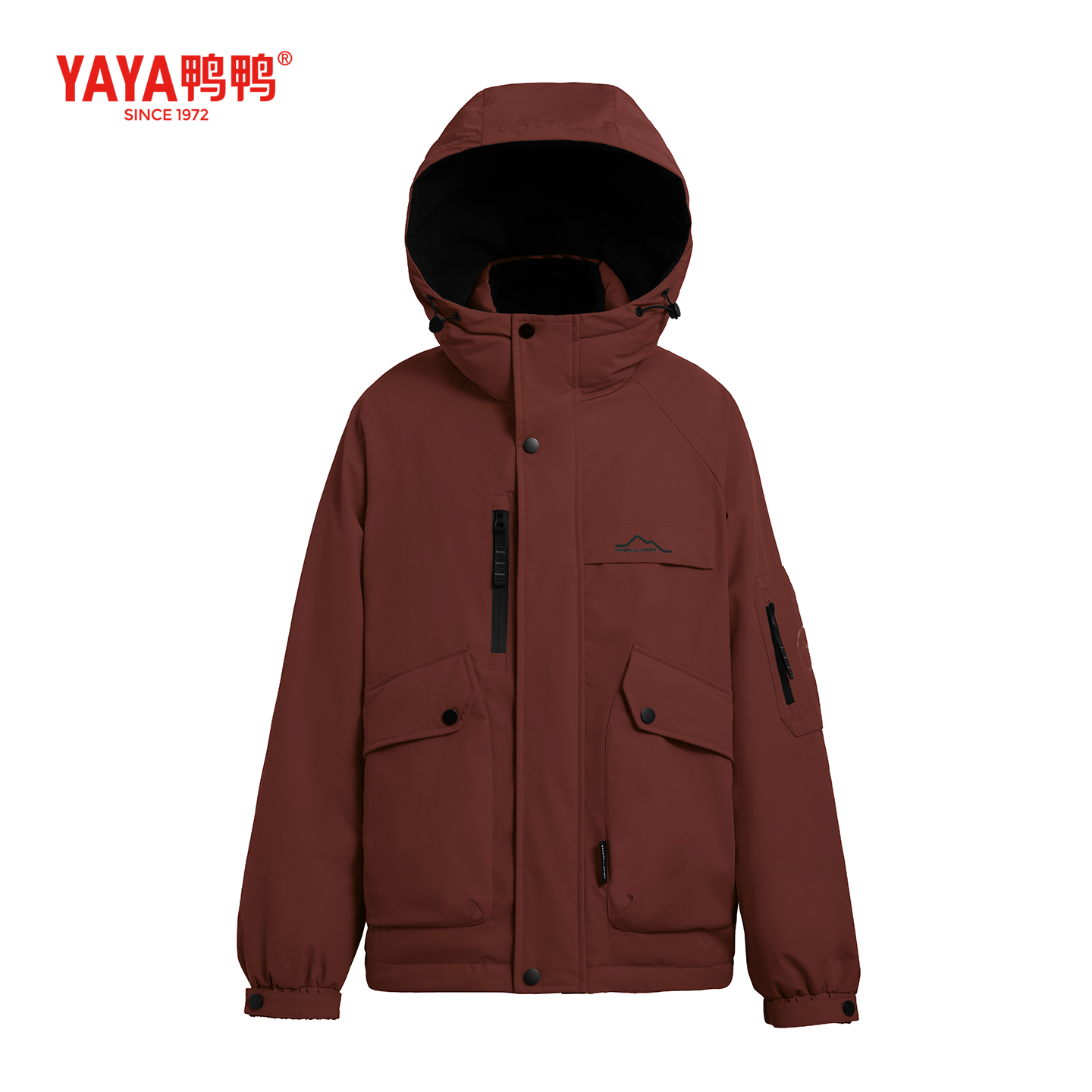 YAYA鸭鸭2025羽绒服男款户外休闲保暖防水防风连帽秋冬冲锋衣百搭