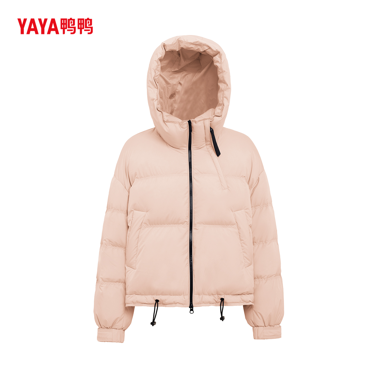 YAYA鸭鸭短款宽松型街头风立领羽绒服女亮面休闲保暖宽松时尚外套