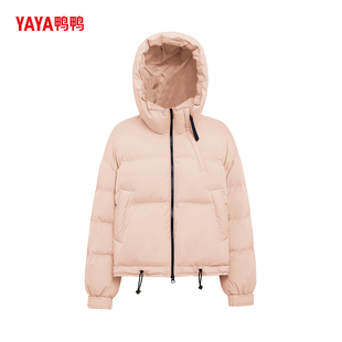 YAYA鸭鸭短款 外套 宽松型街头风立领羽绒服女亮面休闲保暖宽松时尚