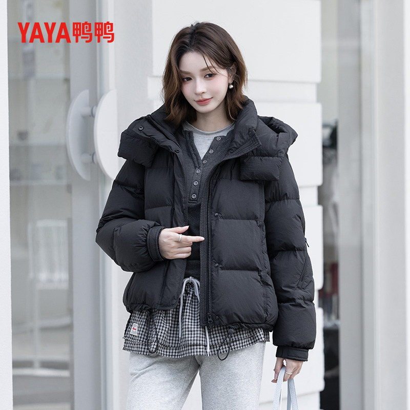 【冰淇淋系列】YAYA鸭鸭羽绒服短款女2025冬季时尚加厚面包服外套