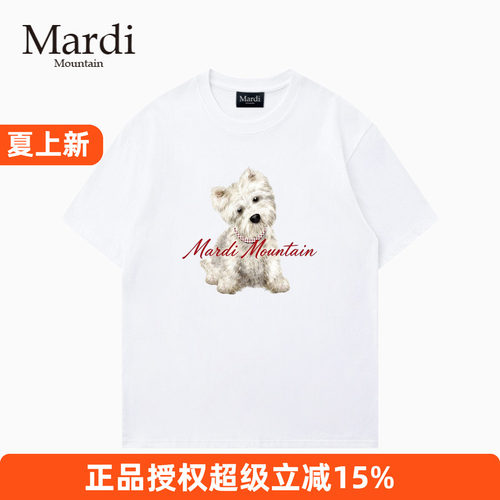 官方授权正品Mardi Mountain 韩国26夏新款情侣纯棉圆领短袖女t恤