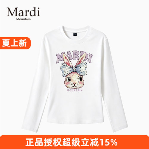 官方授权正品Mardi Mountain 韩国26夏新款情侣针织T恤圆领长袖女