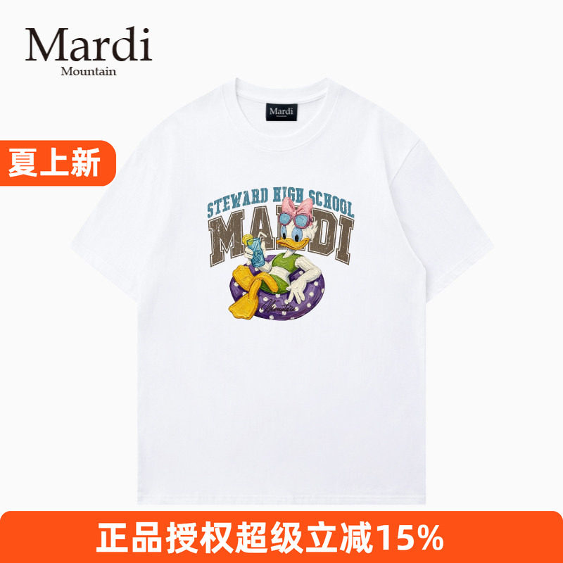 官方授权正品Mardi Mountain 韩国26夏新款情侣纯棉圆领短袖女t恤
