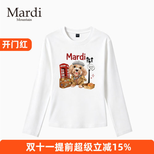 官方授权正品Mardi Mountain 韩国26夏新款情侣针织T恤圆领长袖女