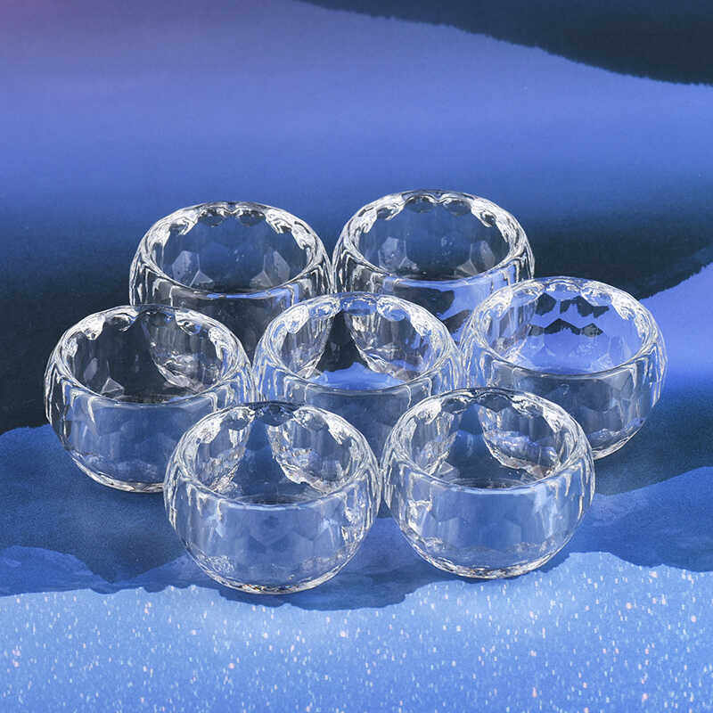 供水杯家用水晶供水杯迷你八供杯玻璃透明供佛具用品佛前室内摆件