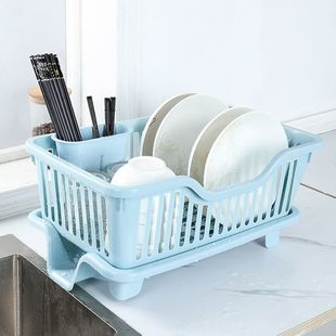加厚塑料厨房家用放碗碟盘子餐具沥水收纳篮水槽边滴水晾碗架 日式