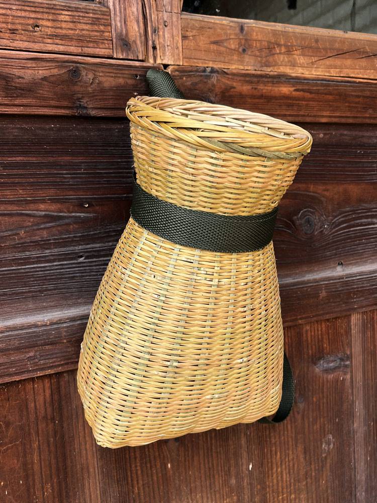 青皮编织采摘茶叶筐茶篓手工竹编鱼篓竹筐儿童竹篮户外垂钓鱼篓