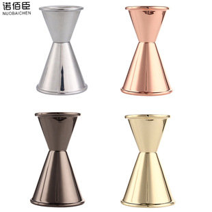 新品 304不锈钢卷边量杯 日式加厚量酒器带刻度打字jigger酒吧调