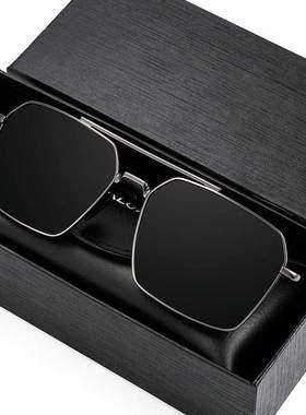 黑框方框蛤蟆镜 开车司机男士墨镜 日夜两用智能变色偏光