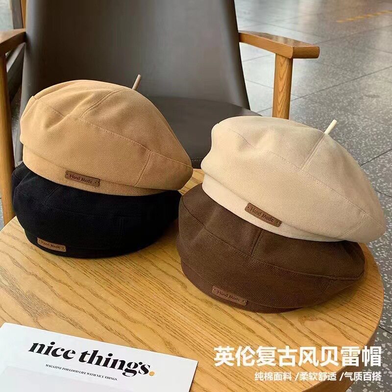 优选秋冬新品毛呢贝雷帽时尚英伦风画家帽复古百搭显脸小蓓蕾帽男