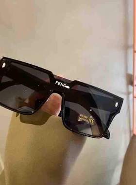 痞帅墨镜男时尚个性2024白色酷潮前卫街拍一体女遮阳眼镜-