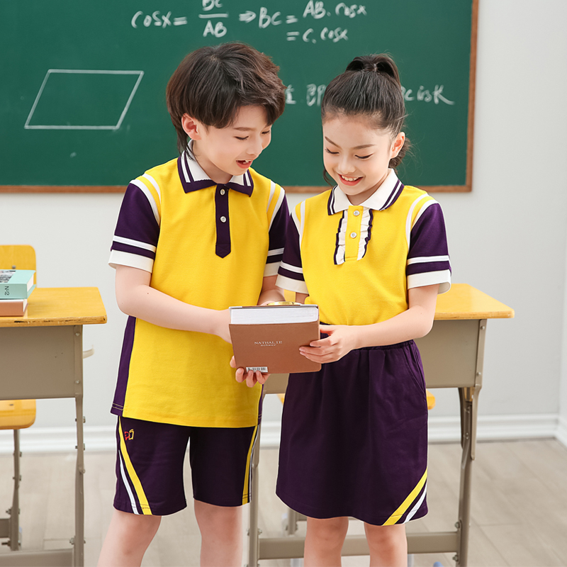 珠海斗门同款小学夏季男女套装短袖短裤裙裤统一定制秋季长袖长裤