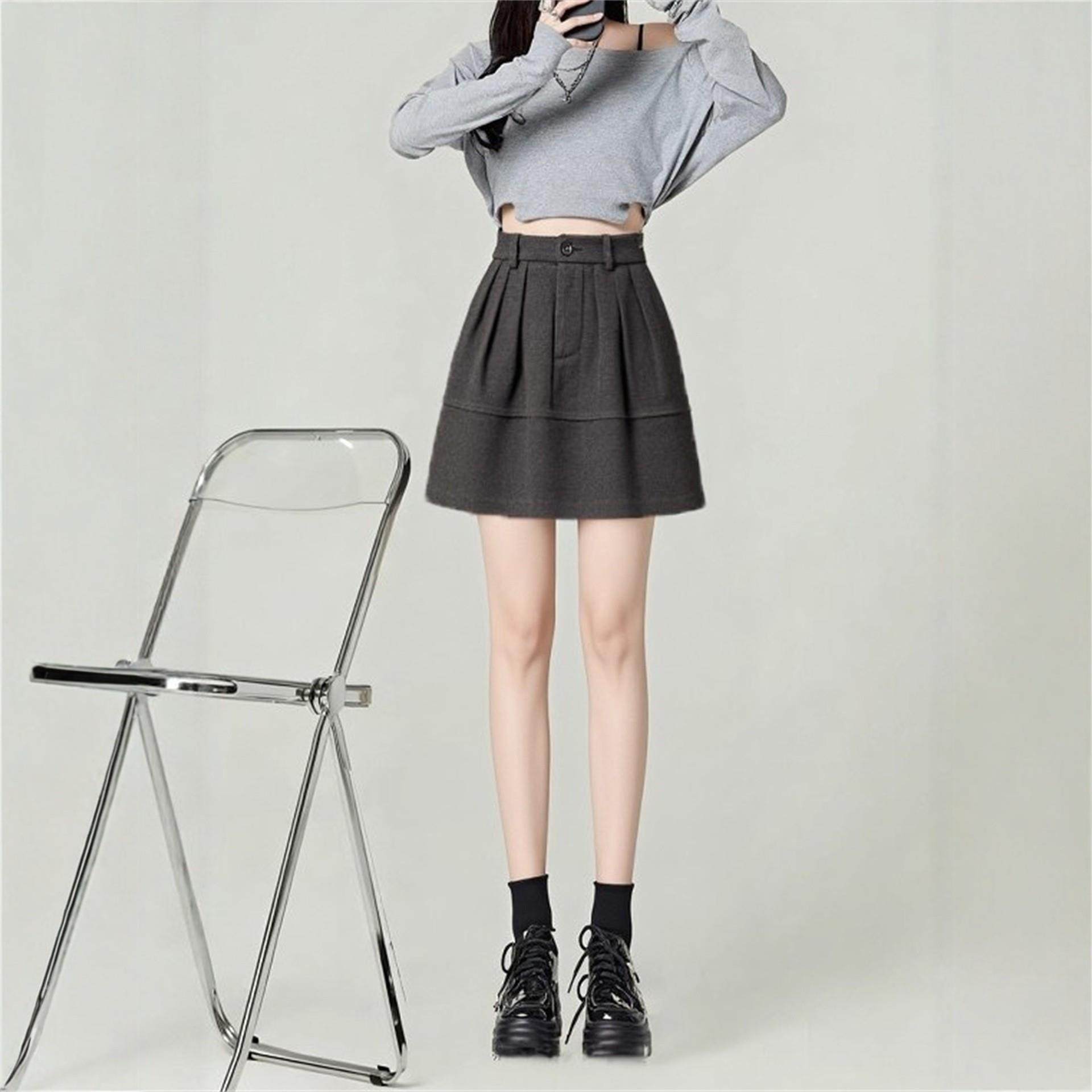 大码灰色加厚毛呢半身裙女秋冬巨好看的短裙胖mm高腰显瘦a字伞裙,运动/瑜伽/健身/球迷用品,瑜伽短裙,淘宝优惠券,粉丝福利购,淘宝优惠卷