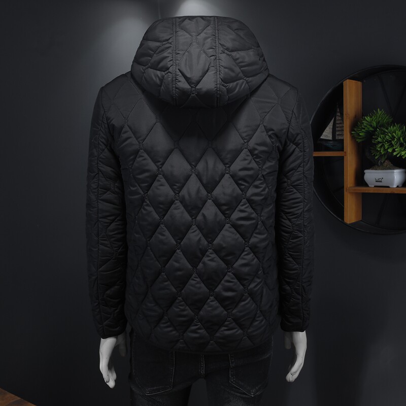 2025秋冬男士菱格轻薄款修身连帽棉衣外套棉服6015-31101-P210,男装棉衣,钱塘6015（原D203）