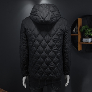 2025秋冬男士菱格轻薄款修身连帽棉衣外套棉服6015-31101-P210图片