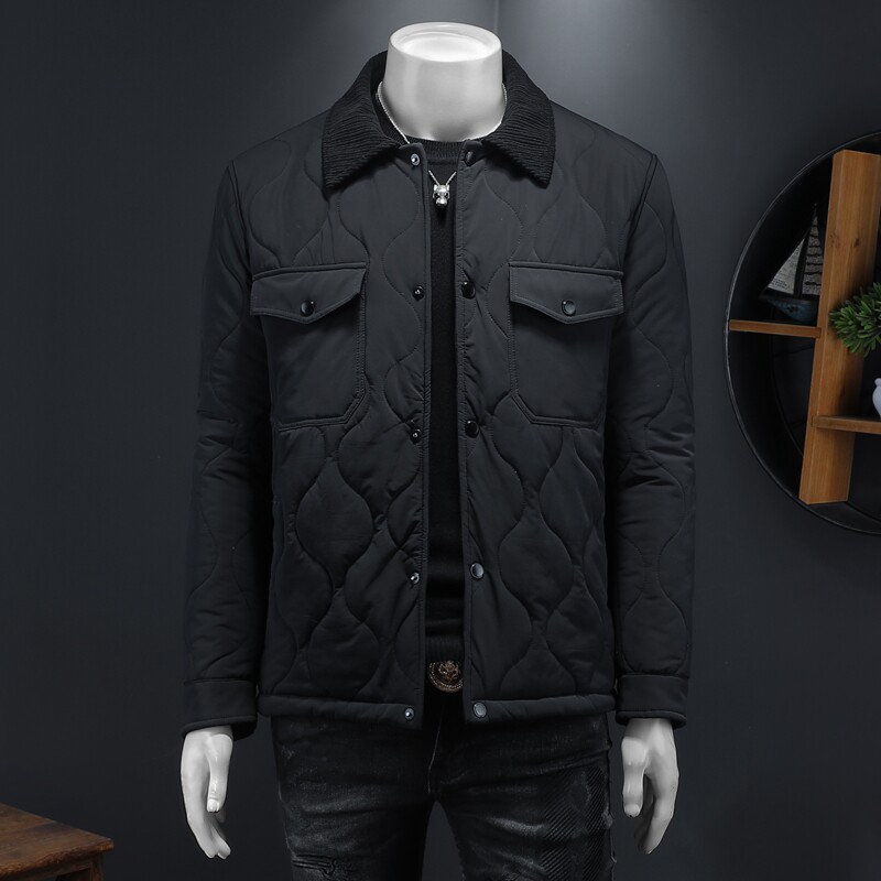 2025秋冬男士修身衬衫翻领棉衣外套棉服6015-95003-P225图片