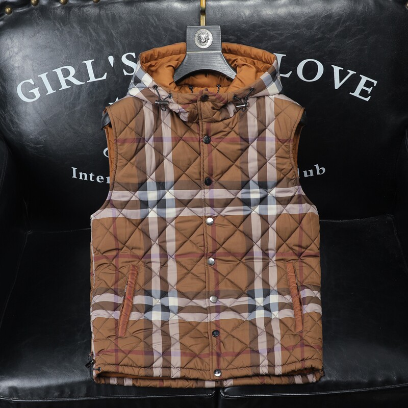 2025秋冬男士连帽棉衣马甲背心棉服外套6015-92021-P135沙发,男装背心/马甲,钱塘6015（原D203）