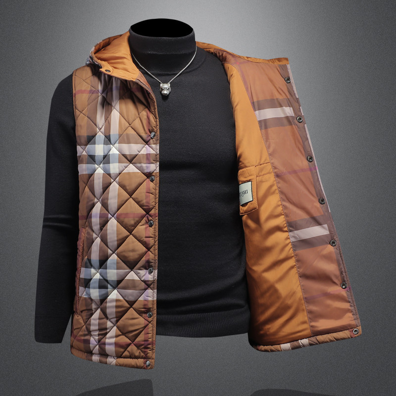 2025秋冬男士连帽棉衣马甲背心棉服外套6015-92021-P135镂空,男装背心/马甲,钱塘6015（原D203）