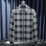 2025秋冬男士修身衬衫翻领棉衣外套棉服6015-92027-P145沙发，男装衬衫，钱塘6015（原D203）