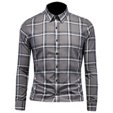 2025秋季新款商务休闲男士长袖衬衫QT6015-3339-P125，男装衬衫，钱塘6015（原D203）