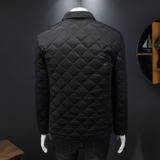 2025秋冬男士修身衬衫菱格商务翻领棉衣外套棉服6015-9901-P240，男装衬衫，钱塘6015（原D203）