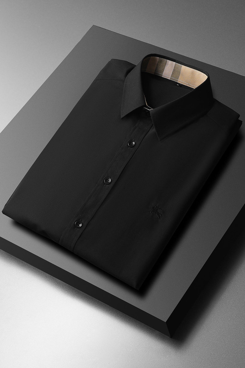2025春季款商务休闲长袖衬衫男加大码（M-6XL）QT6015-3307-P120,男装衬衫,钱塘6015（原D203）