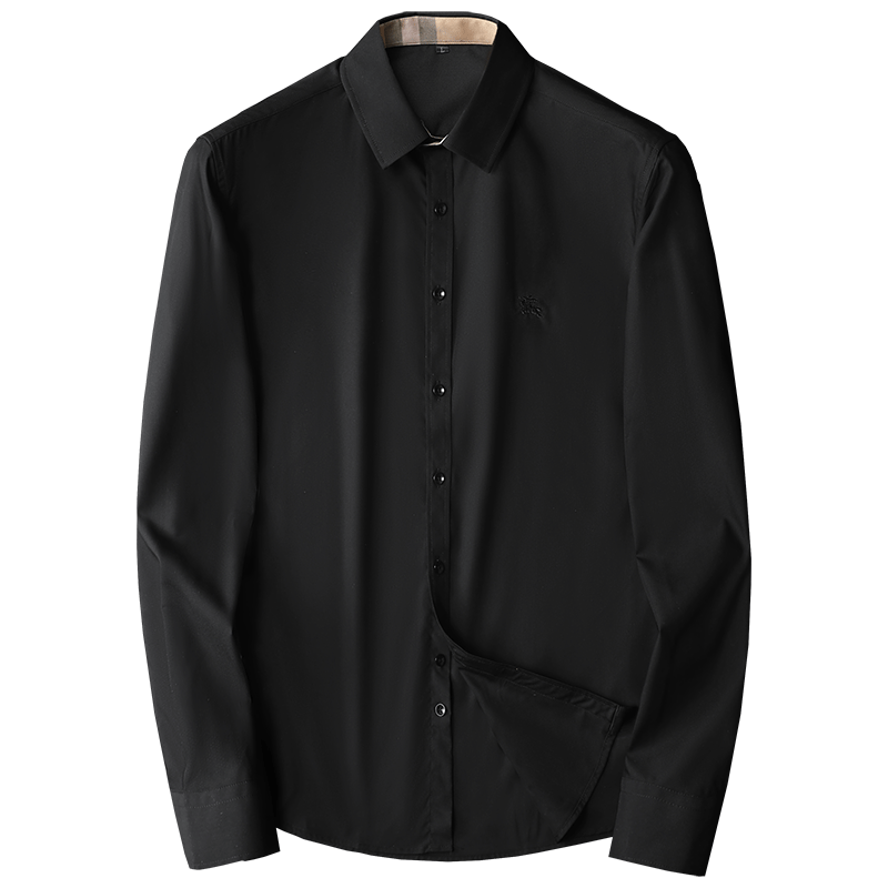 2025春季款商务休闲长袖衬衫男加大码（M-6XL）QT6015-3307-P120,男装衬衫,钱塘6015（原D203）