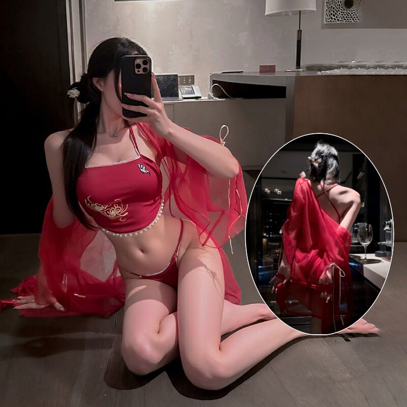 性感火辣纯欲风肚兜制服情绪诱惑睡衣女情感趣味内衣激情暴露女装