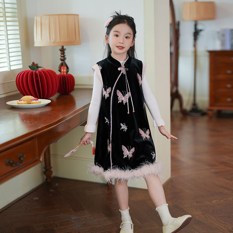 0769957女童国风旗袍背心裙