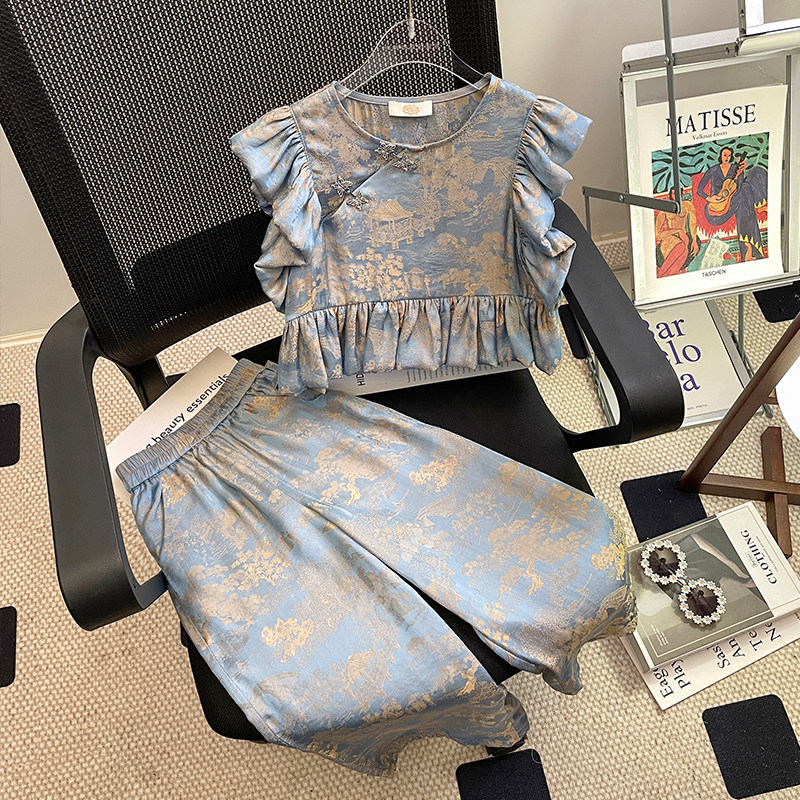 原创设计【如梦令】GMIFAMILY/吉米家族女童套装2025夏季新款