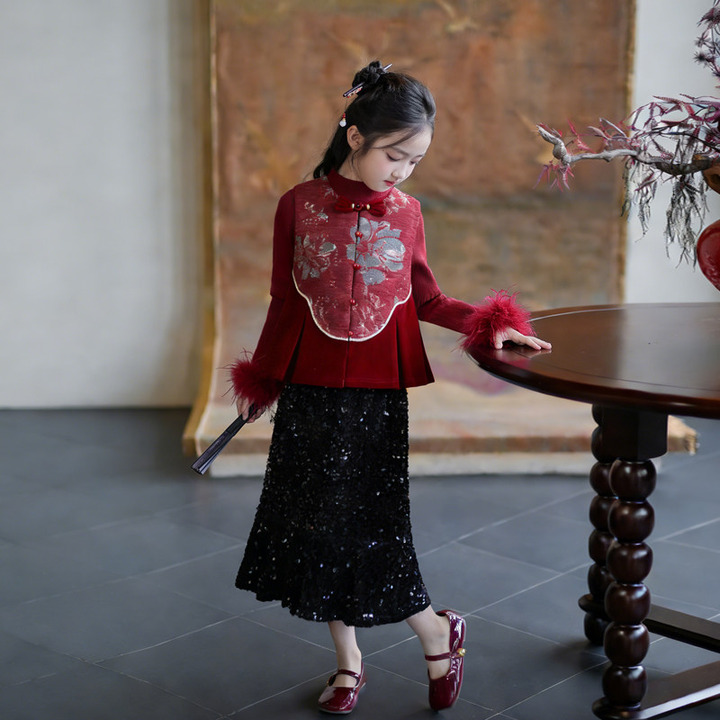 54025A女童国风唐装马甲汉服背心2026新款儿童新中式古风立领上衣,童装/婴儿装/亲子装,汉服,淘宝优惠券,粉丝福利购,淘宝优惠卷