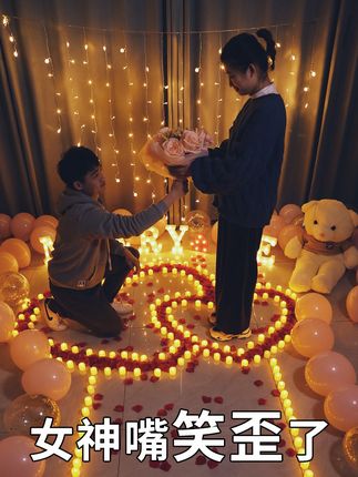 促销临沂求婚告白生日场景布置室内创意用品惊喜浪漫电子蜡烛道具