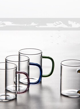 空盒子耐热玻璃杯带把玻璃马克杯水杯绿茶茶杯杯子家用办公耐高温