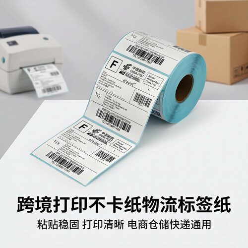 空盒子跨境物流面单商品SKU条码标签80x80三防热敏不干胶打印纸仓