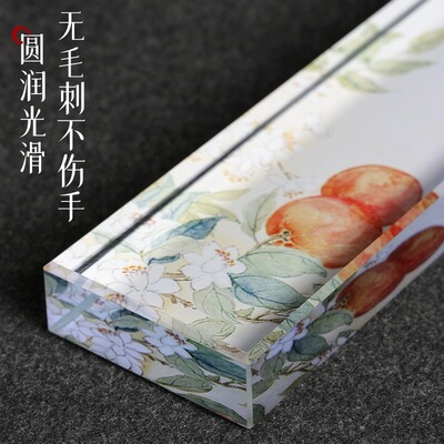 Zhai Crystal Transparent Glass Paperweight Calligraphy Ruler Pressing Magic Artifacts Creativity China-Chic Ancient Sty