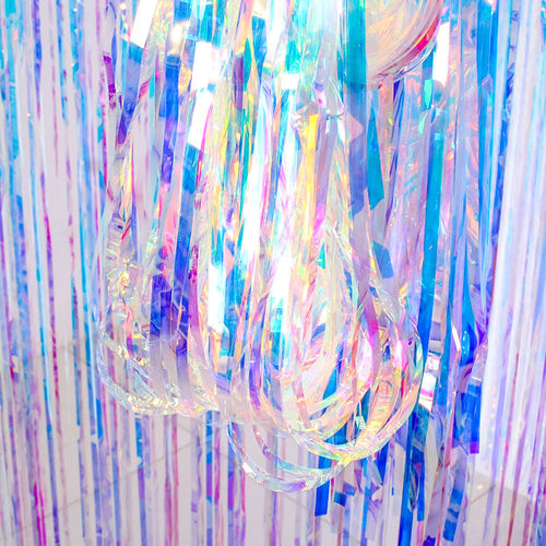 Laser Rain Silk Curtain Color Ribbon Birthday Decoration Kindergarten Graduation Season Stage Scene Arrangement Flower