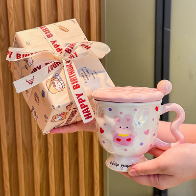 Graduation gift for girls, girlfriends, companions, souvenirs, bunny ceramic mugs, classmates, teachers, birthday gifts