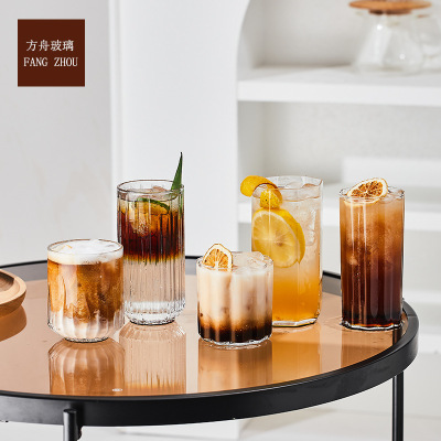 Creative Thickened Glass Cup, Cold and Heat Resistant Coffee Shop High Beauty American Latter Coffee Cup, Home Bubble W