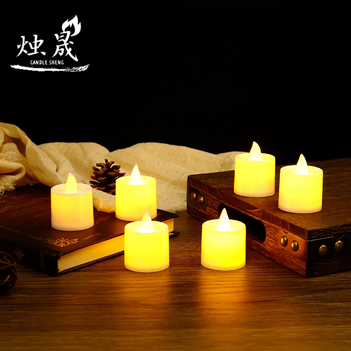 空盒子LED蜡烛灯电子蜡烛浪漫求婚茶蜡表白神器情人节生日创意布